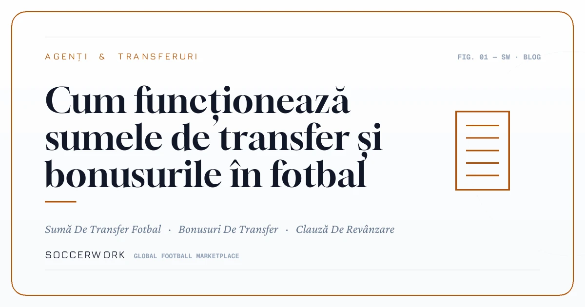 Cum funcționează sumele de transfer și bonusurile în fotbal