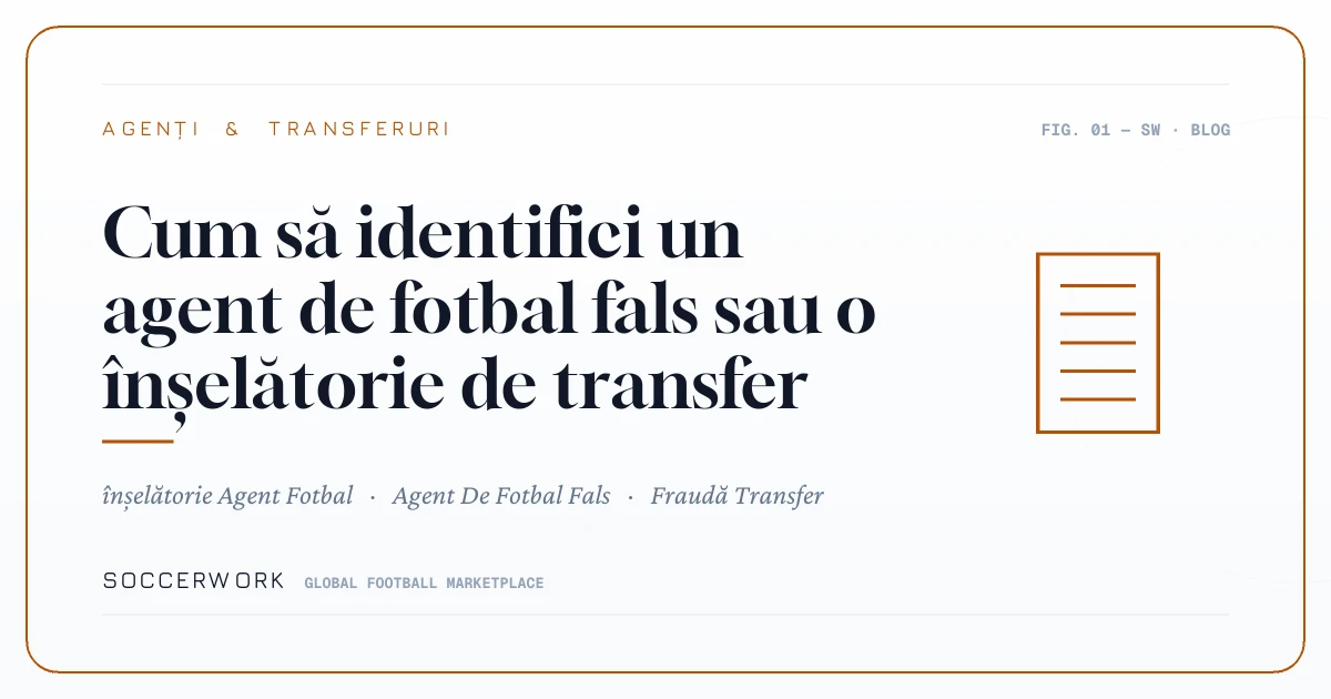Cum să identifici un agent de fotbal fals sau o înșelătorie de transfer