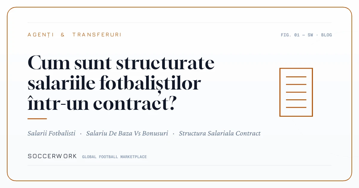 Cum sunt structurate salariile fotbaliștilor într-un contract?